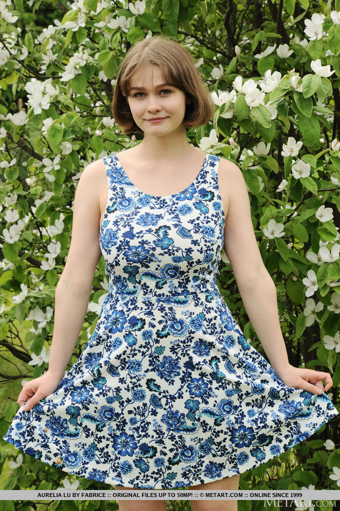 Big Titted Teen Aurelia Lu Sniffs Flowers Before Getting Totally Naked