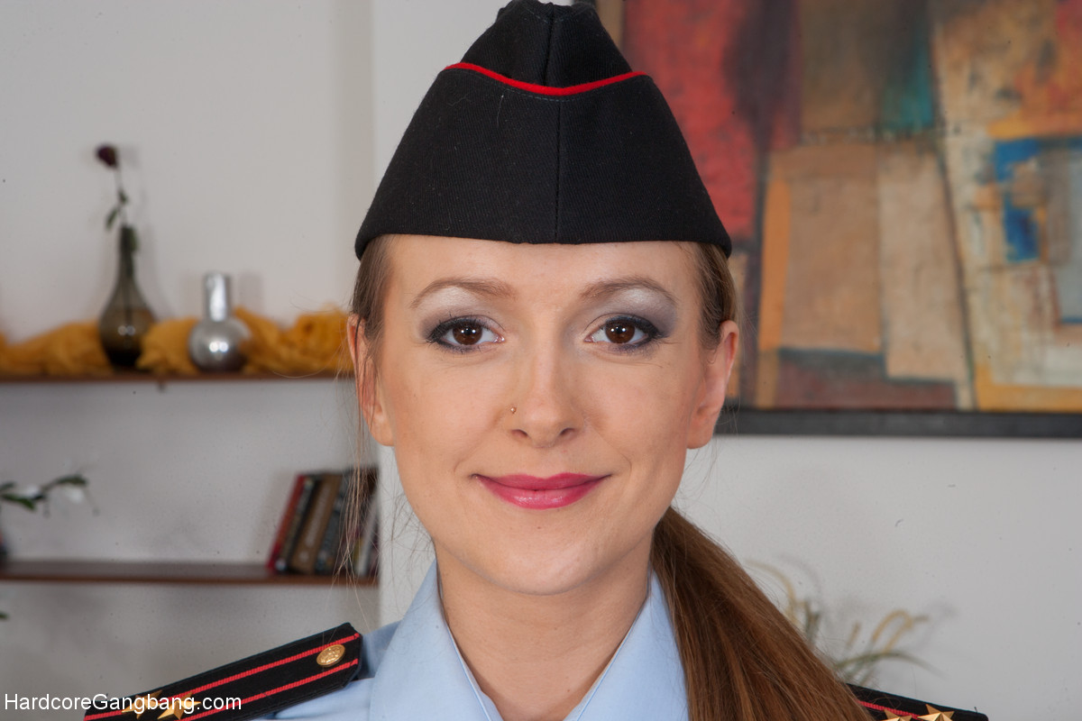 Violet Moon, Horny Policewoman, Flashes Hot Ass And Natural Tits At Home