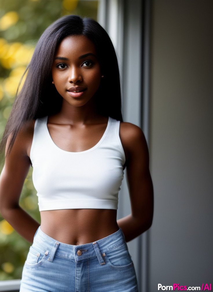 IA Generada Negra Nena Milana Gamma Muestra Sus Impresionantes Tetas Mientras Está Desnuda