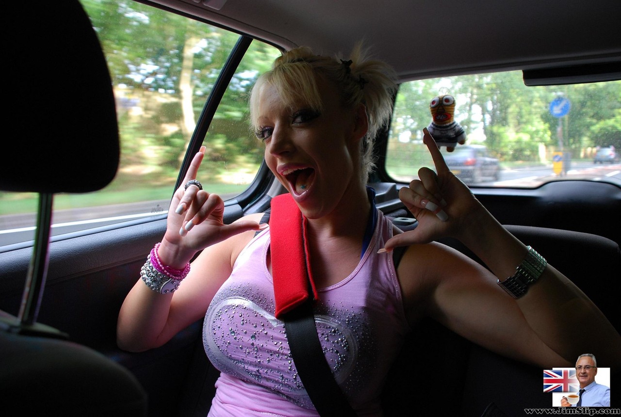 Blonde Fetish Doll In Red Fishnets Shows Enhanced Big Tits And Fingers Ass