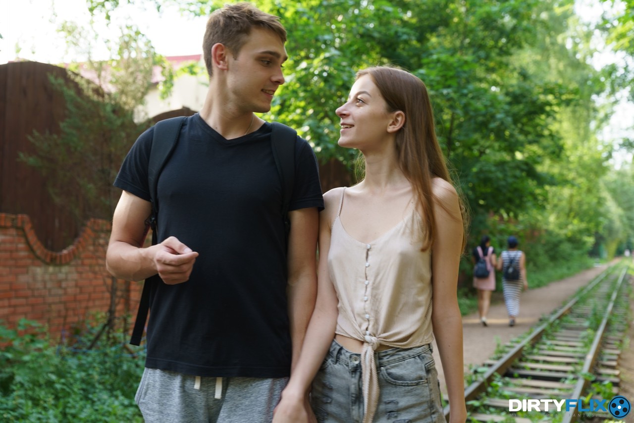 Young Brunette Lia Shows Tits And Takes Boner In Tasty Twat