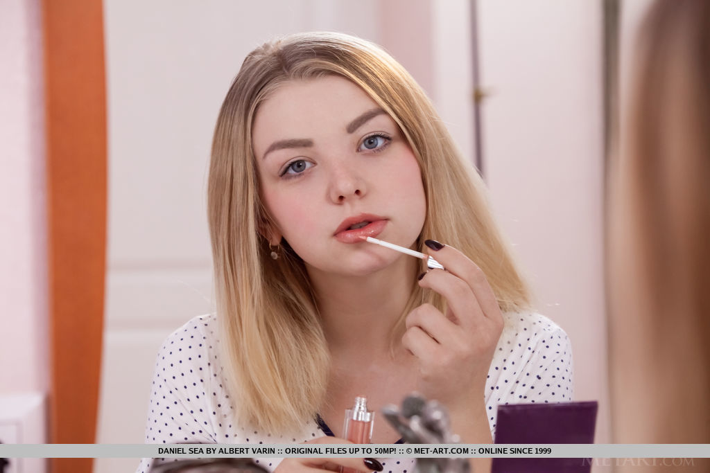 Beautiful Teen Daniel Sea Bares Her Nice Tits Then Reveals Bald Pussy