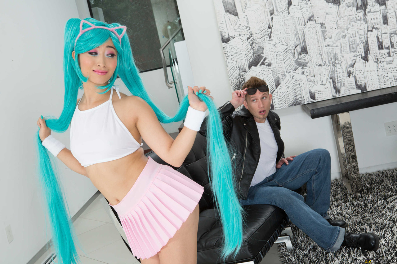 Asian Cutie Ayumu Kase Cosplay Seduction With White Boy