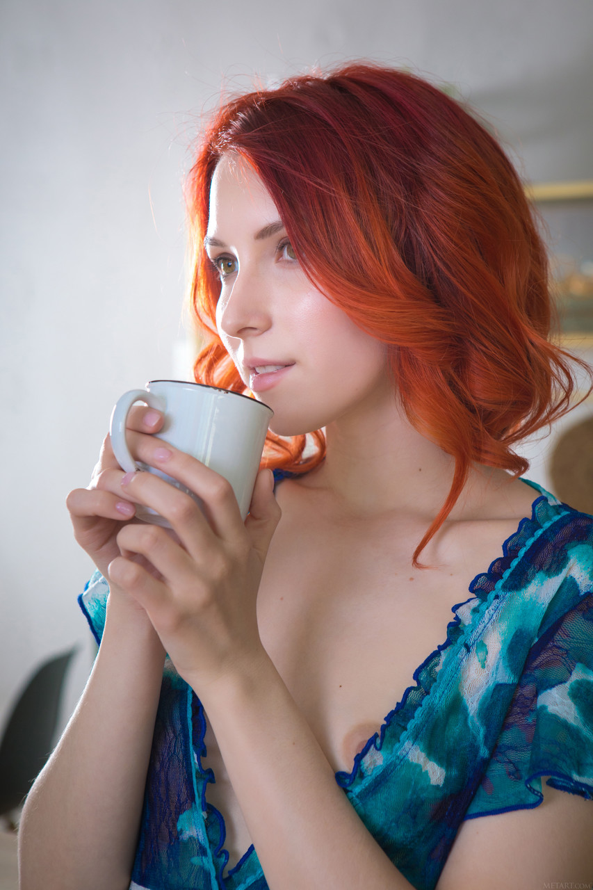 オールナチュラルな赤毛のエリン・デインが服を脱ぎ完璧な体と足を披露