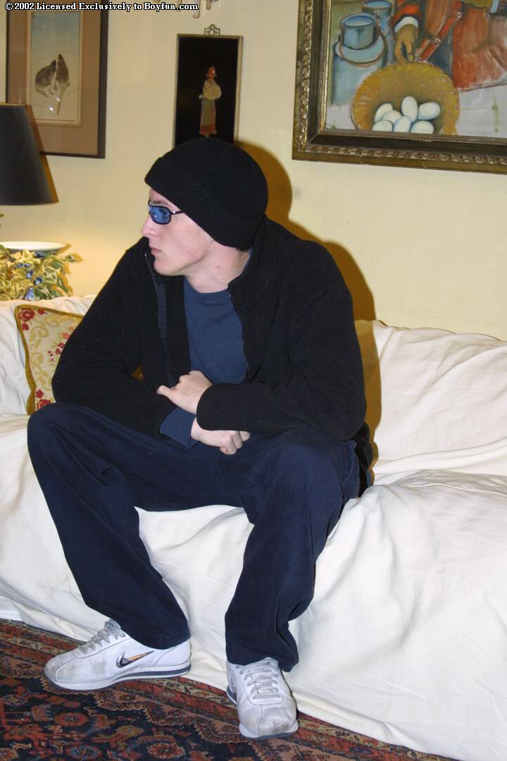 Badass Gay Hottie Jake Thomas Undressing And Massaging His Uncut Dick