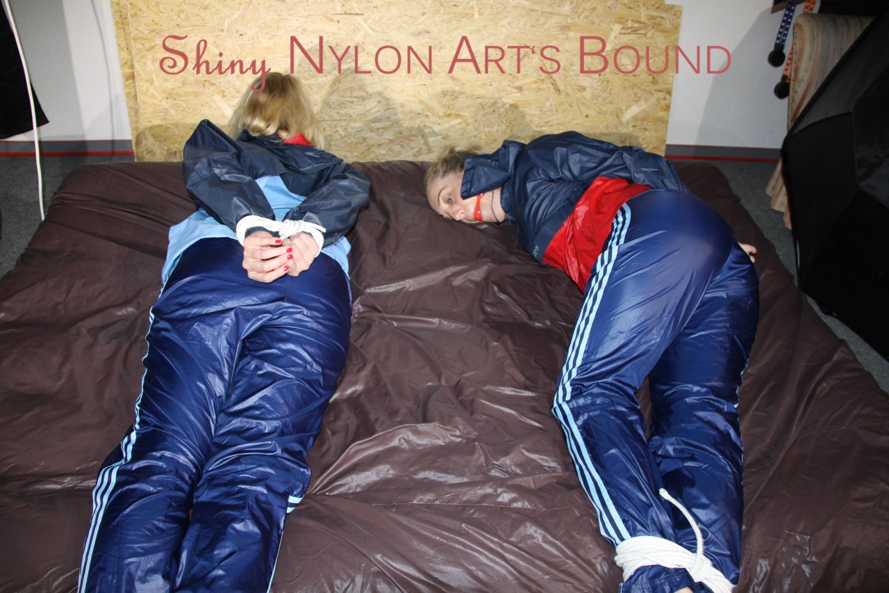 Nylon Clad Blonde Chicks Gagged And Tied