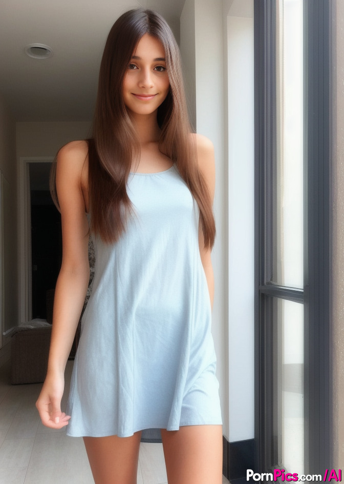 AI生成モデルAsh Babyが服を脱ぎ裸でポーズを取る