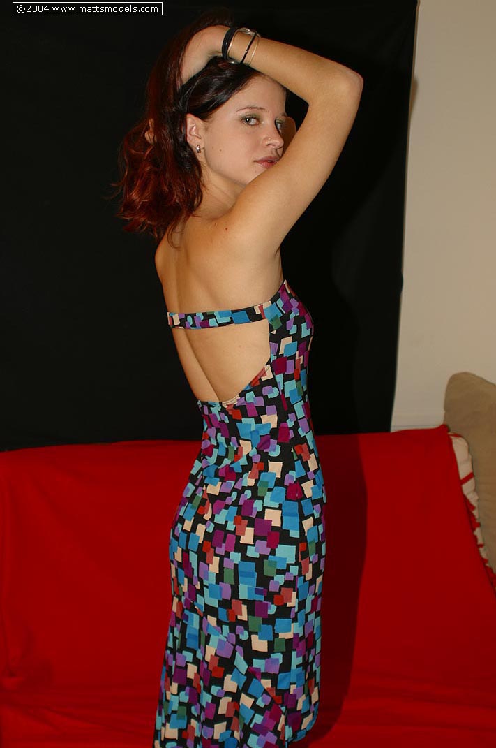 Young Iris Strips Dress For First Nude Poses On Futon