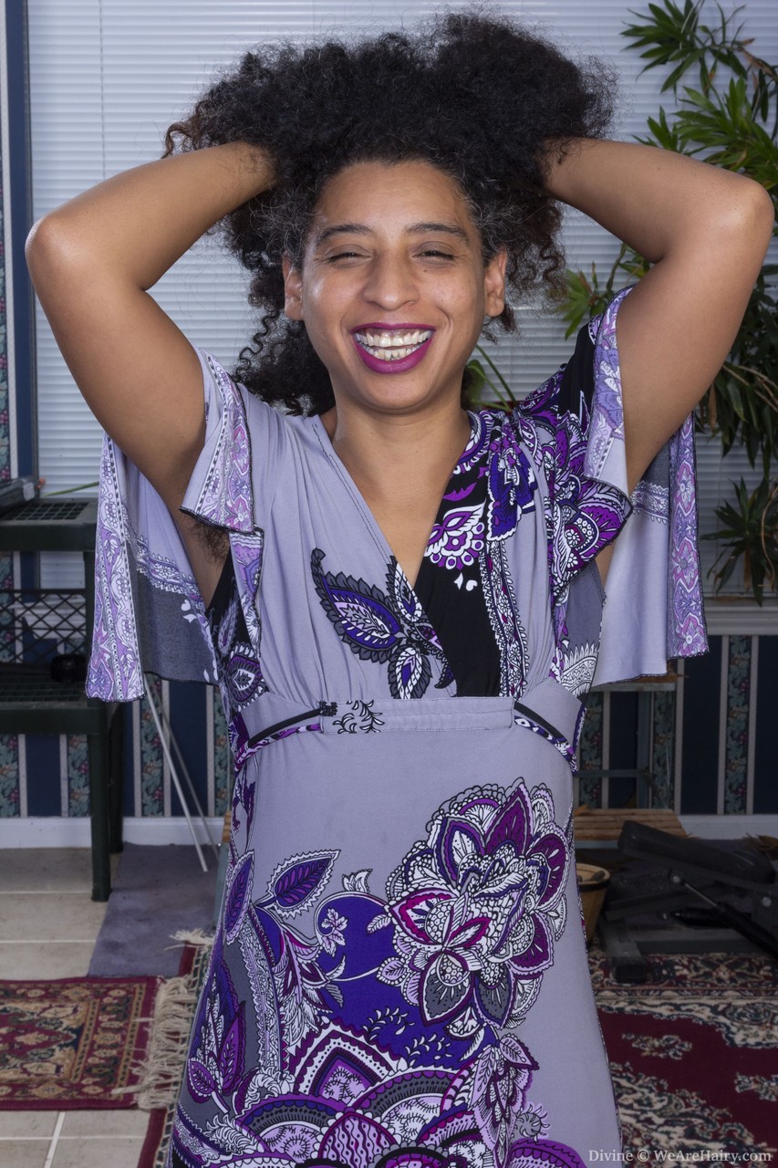 Divine Ebony Amateur Hairy Armpits Solo Pussy Show