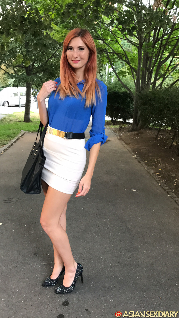 POV Sex With Sexy Redhead Kattie Gold Spreading Her Tight Pussy