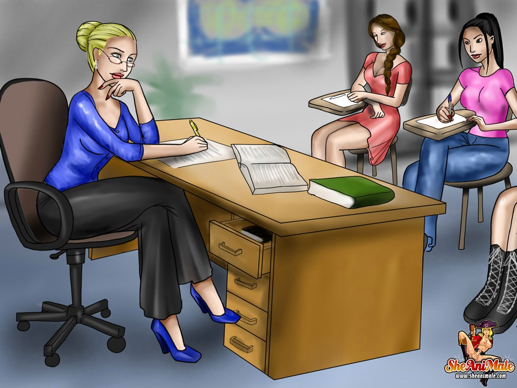 丰满金发美女被动画人妖爆操射精