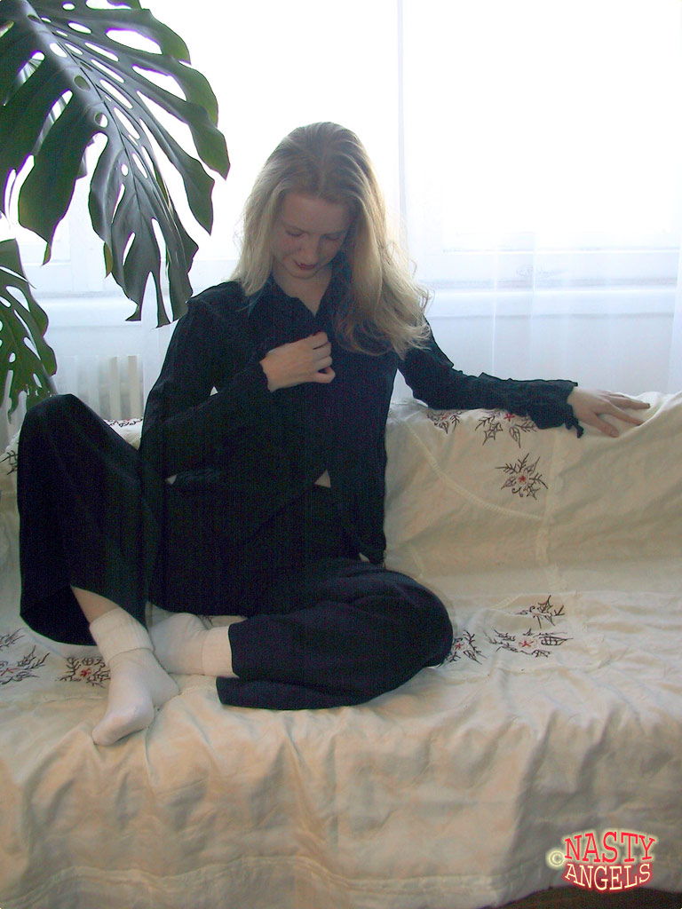 All-Natural Teen Lusya Flashes Puffy Nipples And Hairy Snatch