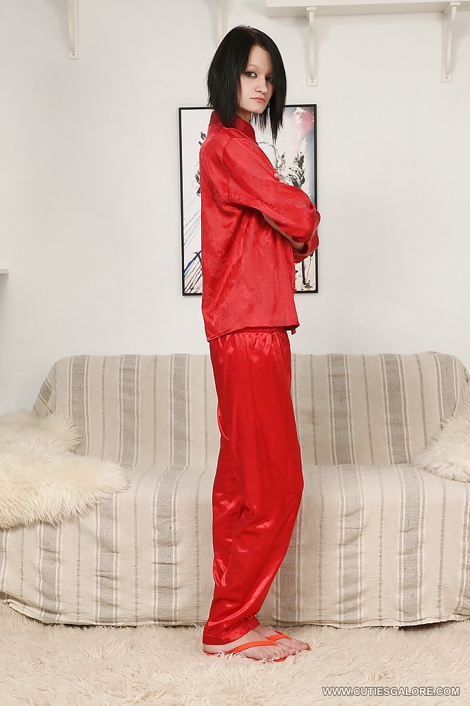 Skinny Teen Brunette Undressing And Playing With Her Favorite Anal Toy