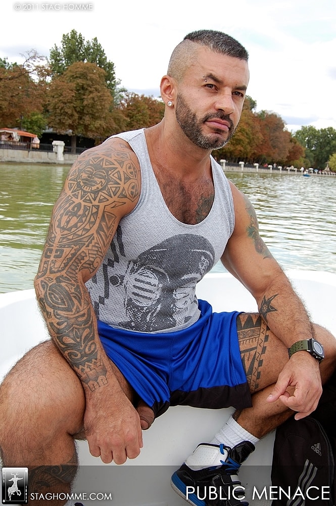 Gay Bodybuilder Carlos Gustavo Strips And Masturbates Shamelessly In Public