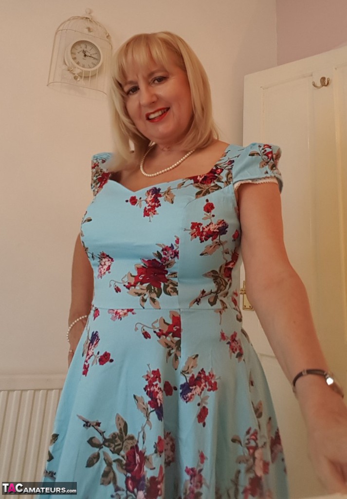 Classy Mature Lorna Blu Hiking Dress Spreading Pussy Lips Pinching Nipples