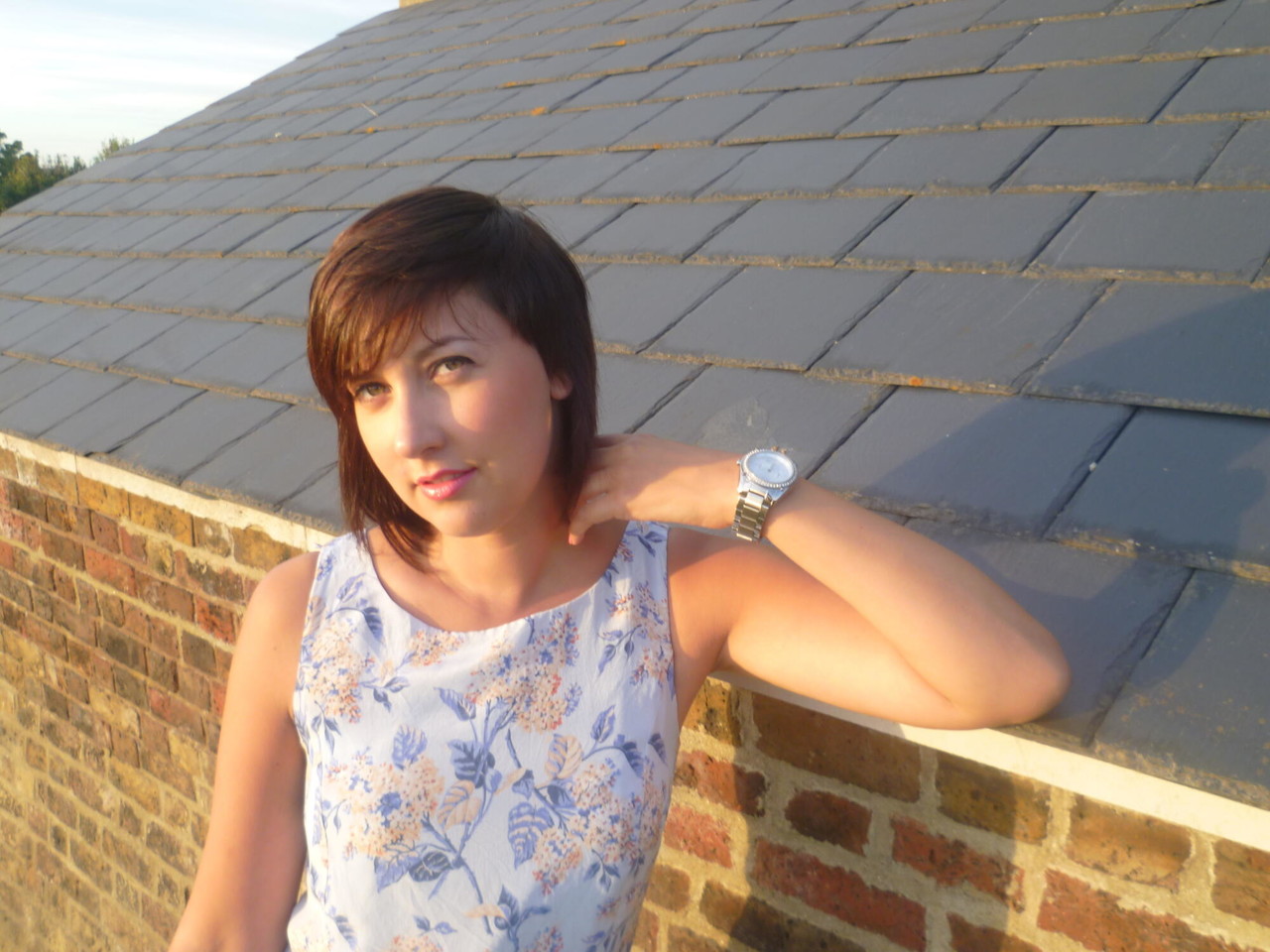 Outdoor Girl Next-Door Roxy Shows Off New Watch Outside Home