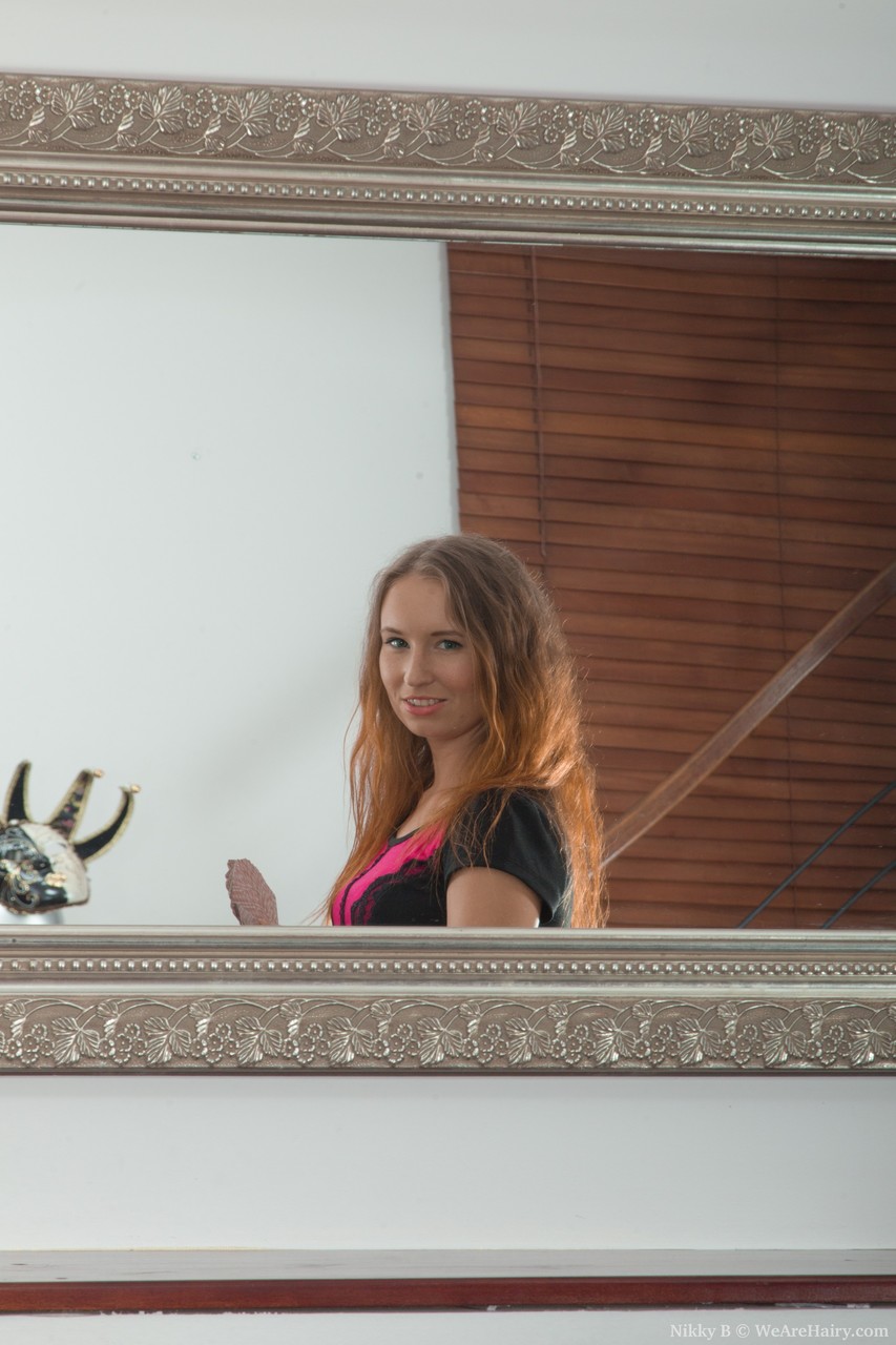 Tiny-Titted Amateur Nikky B Flaunts Hairy Pits And Hairy Pussy In Stockings