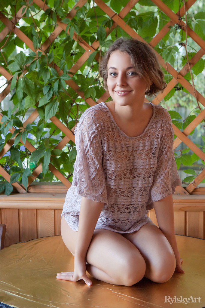 Naked Teen Nikia Stretching In Gazebo