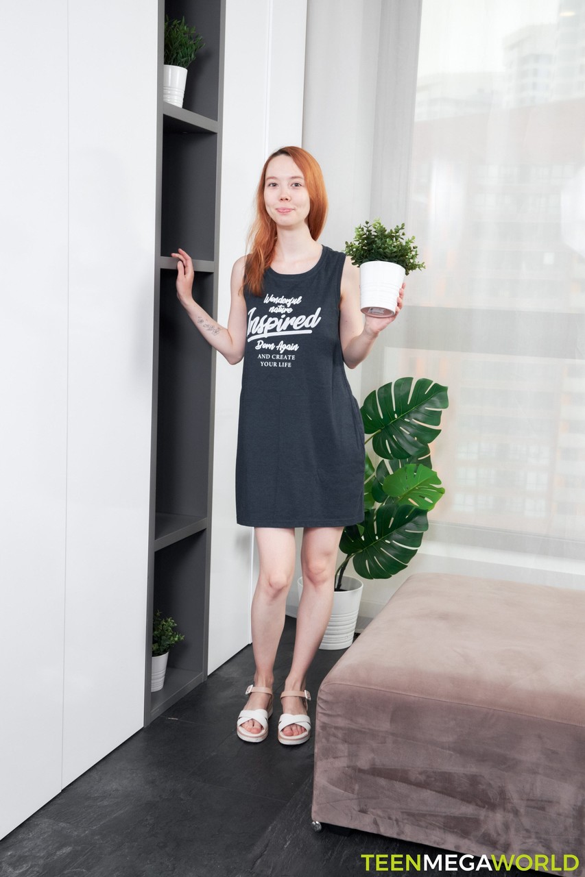 Slim European Ginger Teen Emily A Toys Her Tight Pussy