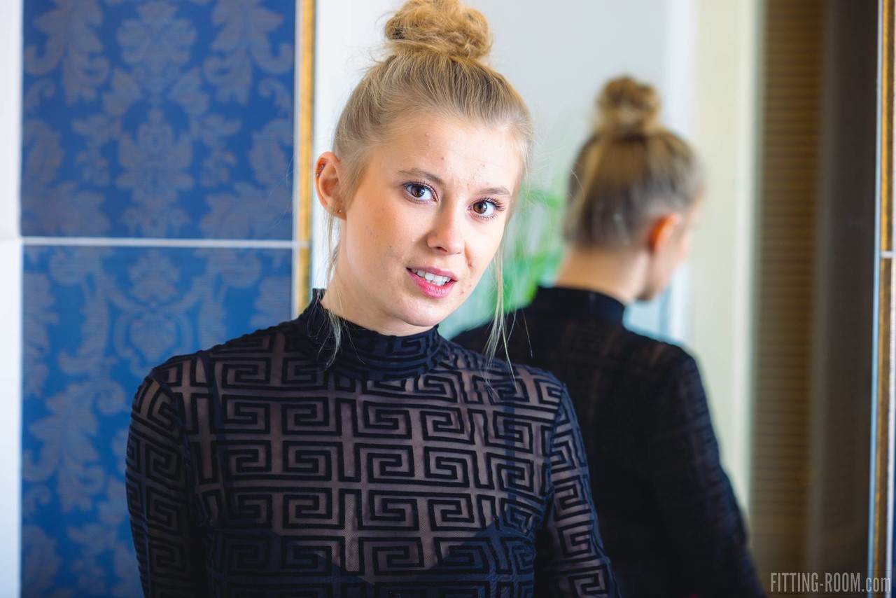 Beautiful Blonde Teen Eyla Moore Rides Suction Dildo In Bathroom