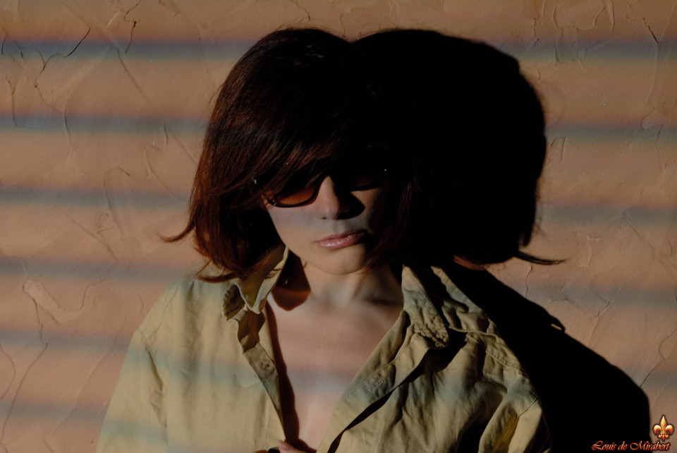 Solo Girl With Nice Tits Against Brick Wall In Sunglasses