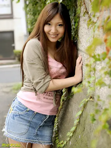Maki Takei – Petite Asian Redhead Lifts Her Skirt and Shows Her Hairy Pussy