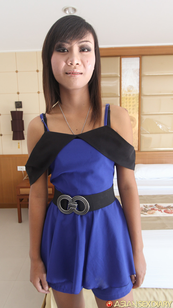 Skinny Asian Babe Gives Sloppy Head and Gets Hairy Pussy Pounded