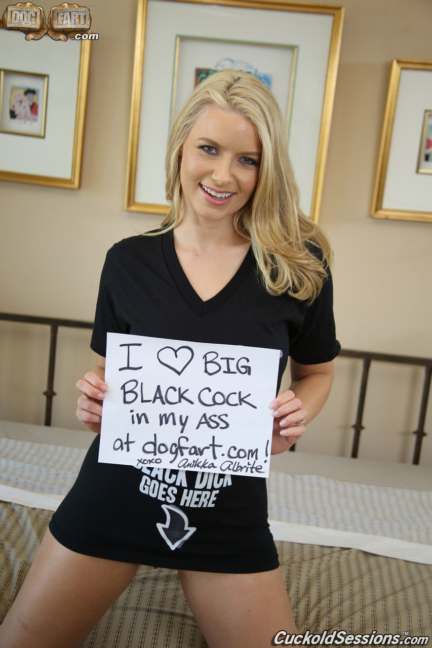 Blonde American Wife Anikka Albrite Spreads For Big Black Cock Anal
