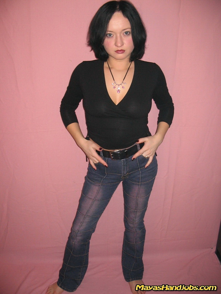 Big Tits Brunette Milf Maya Shows Trimmed Pussy And Handjob Skills