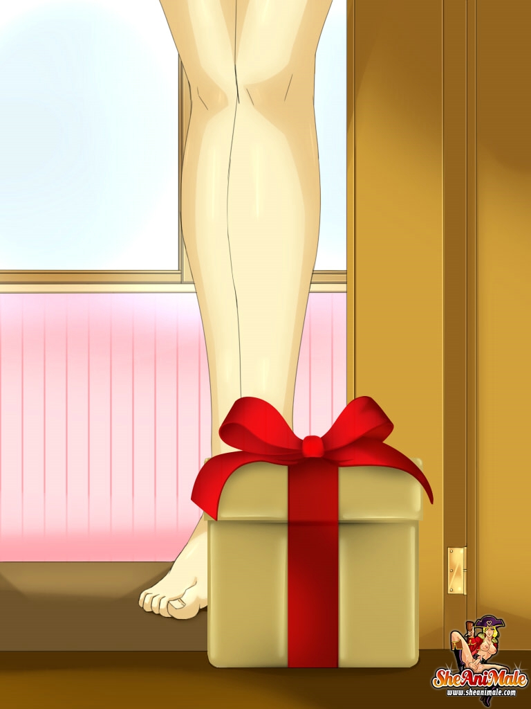 アニメ化トランスセクシャルの乳房を吸う前にベッドでセックス