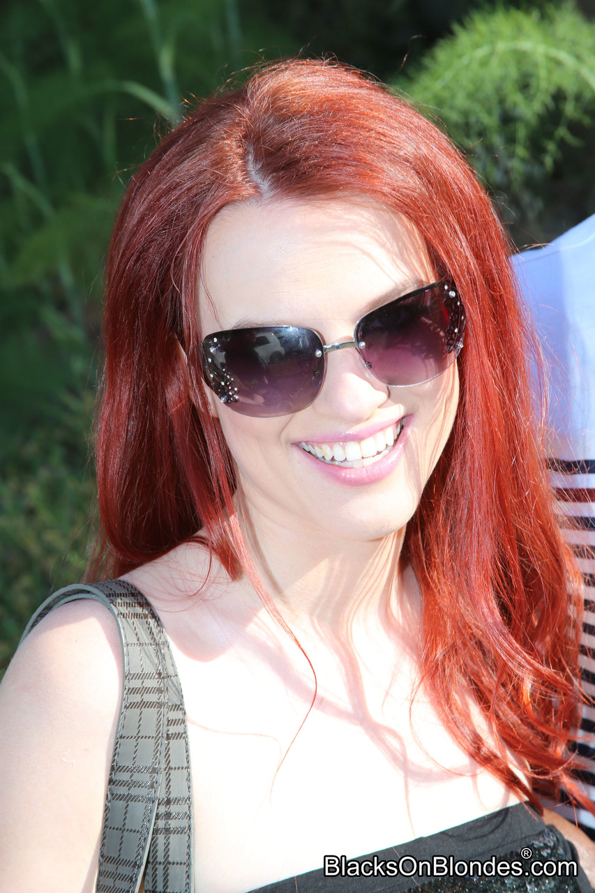 Andrea Sky: Redhead Teen Hotel Threesome with Two Big Black Cocks