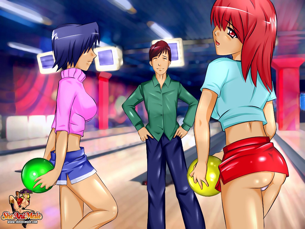 شيميلات كرتونية ذات صدور كبيرة جميلة ينيكن رجلاً بعد البولينغ