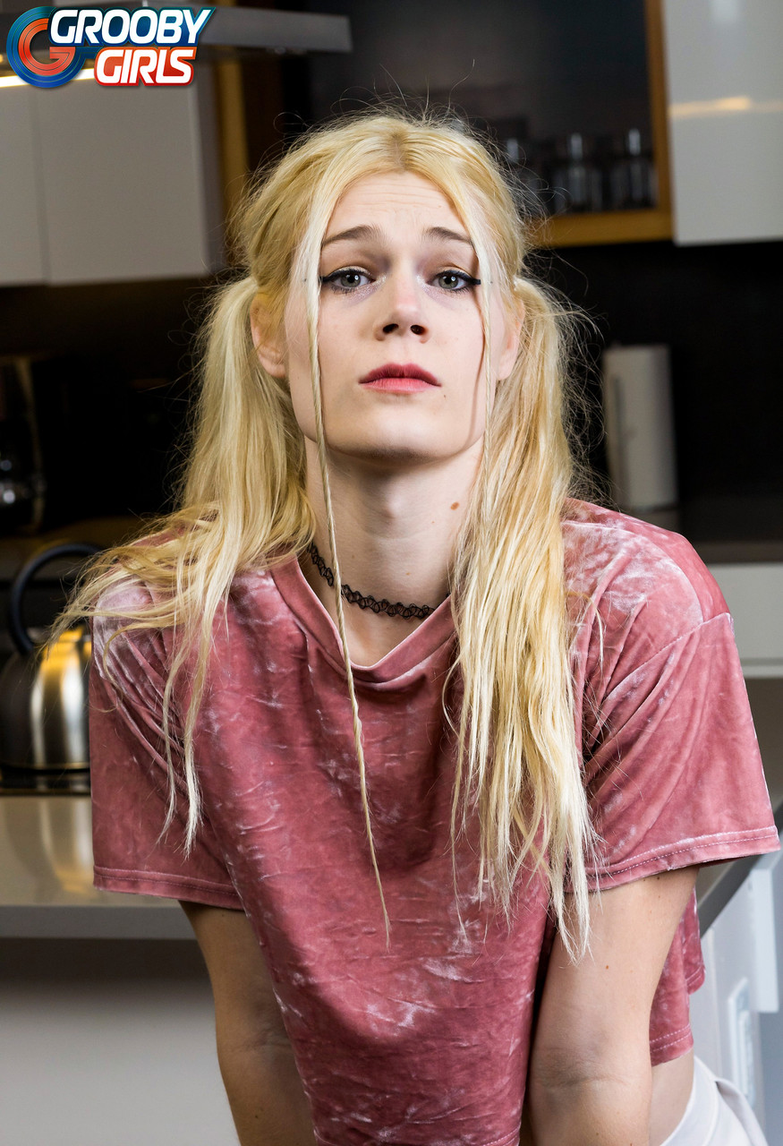 Skinny Blonde Shemale Evie Doll Anal Fingering