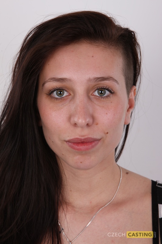 Lucie First Timer Strips Polka-Dot Dress And Gets Bare Naked