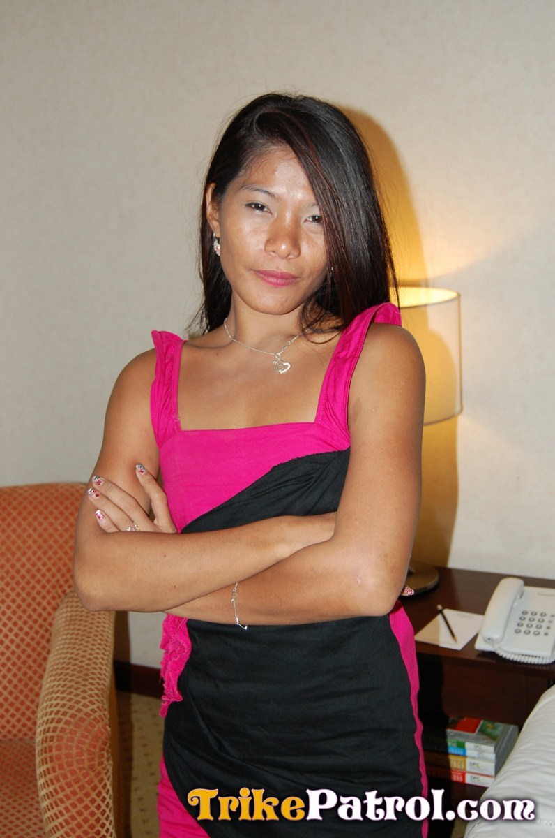 Flat-Chested Asian Hooker Strips To Thong Before Pleasuring Farang