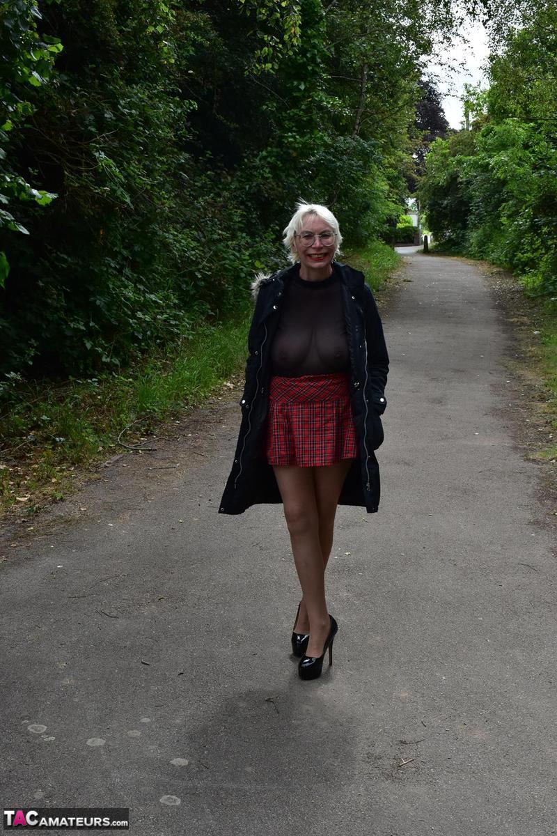 Barby Slut Flashes Big Tits And Ass In Public