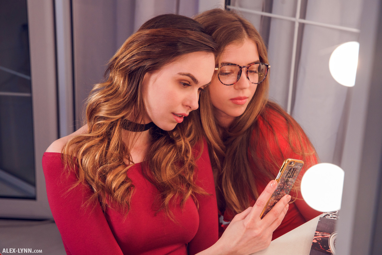 Kay J And Nastia Strip Naughty Stepsisters Vanity Mirror