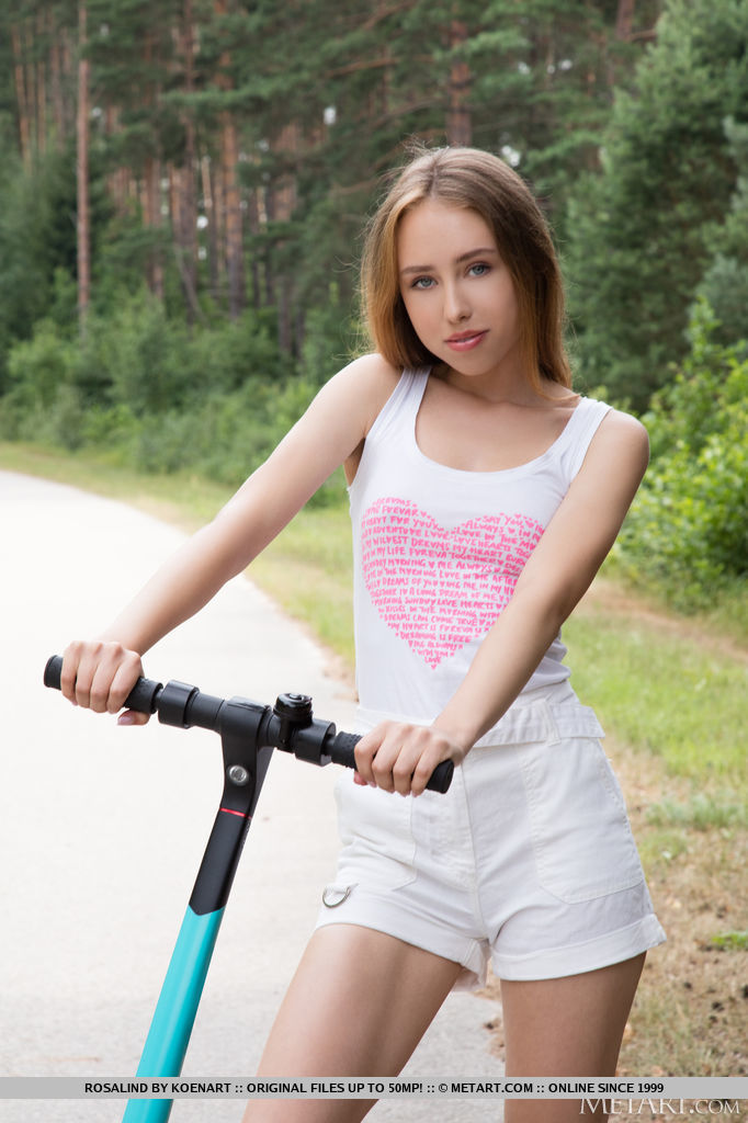 Sweet Young Girl Rosalind Shows Off Her Tight Slit After Stripping Naked