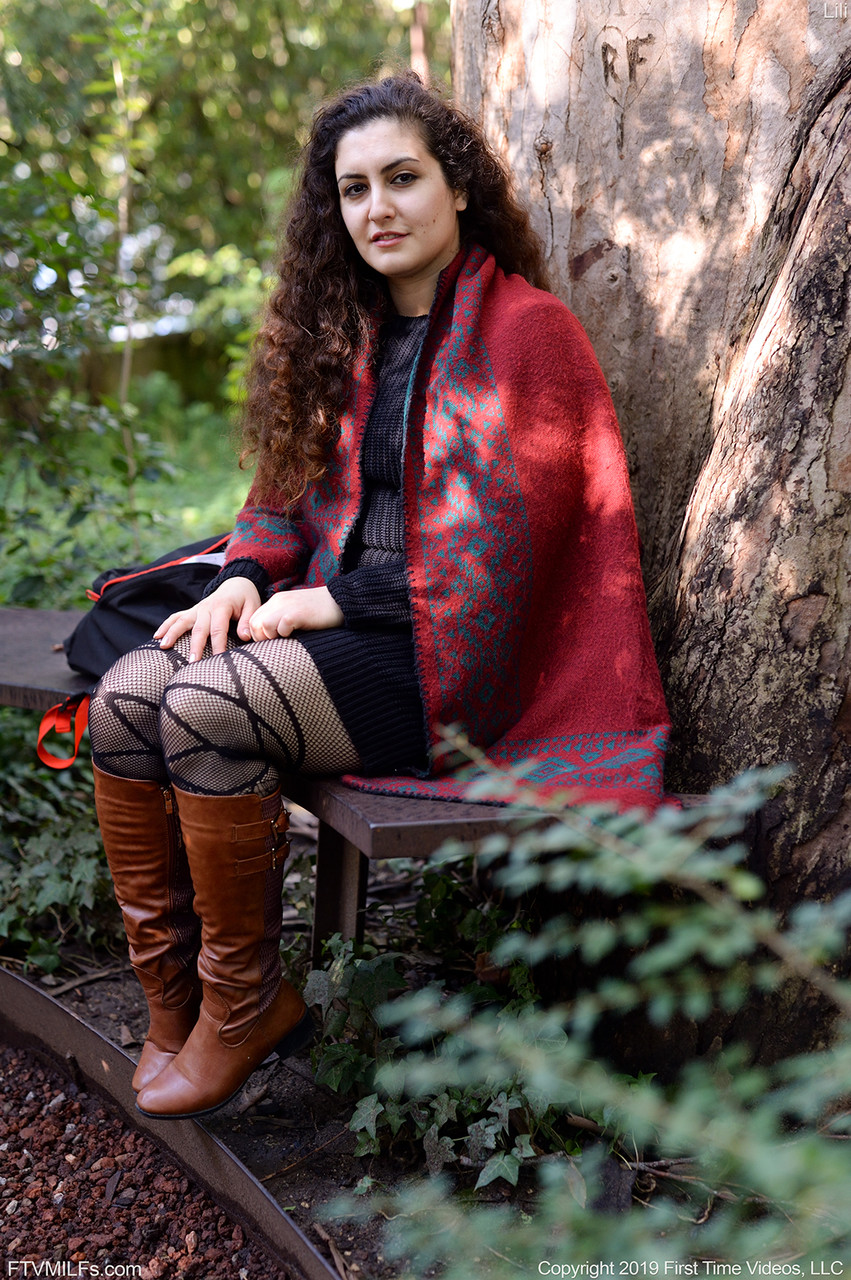 Chubby Curly-Haired Doll Lili Toys Herself In Nature