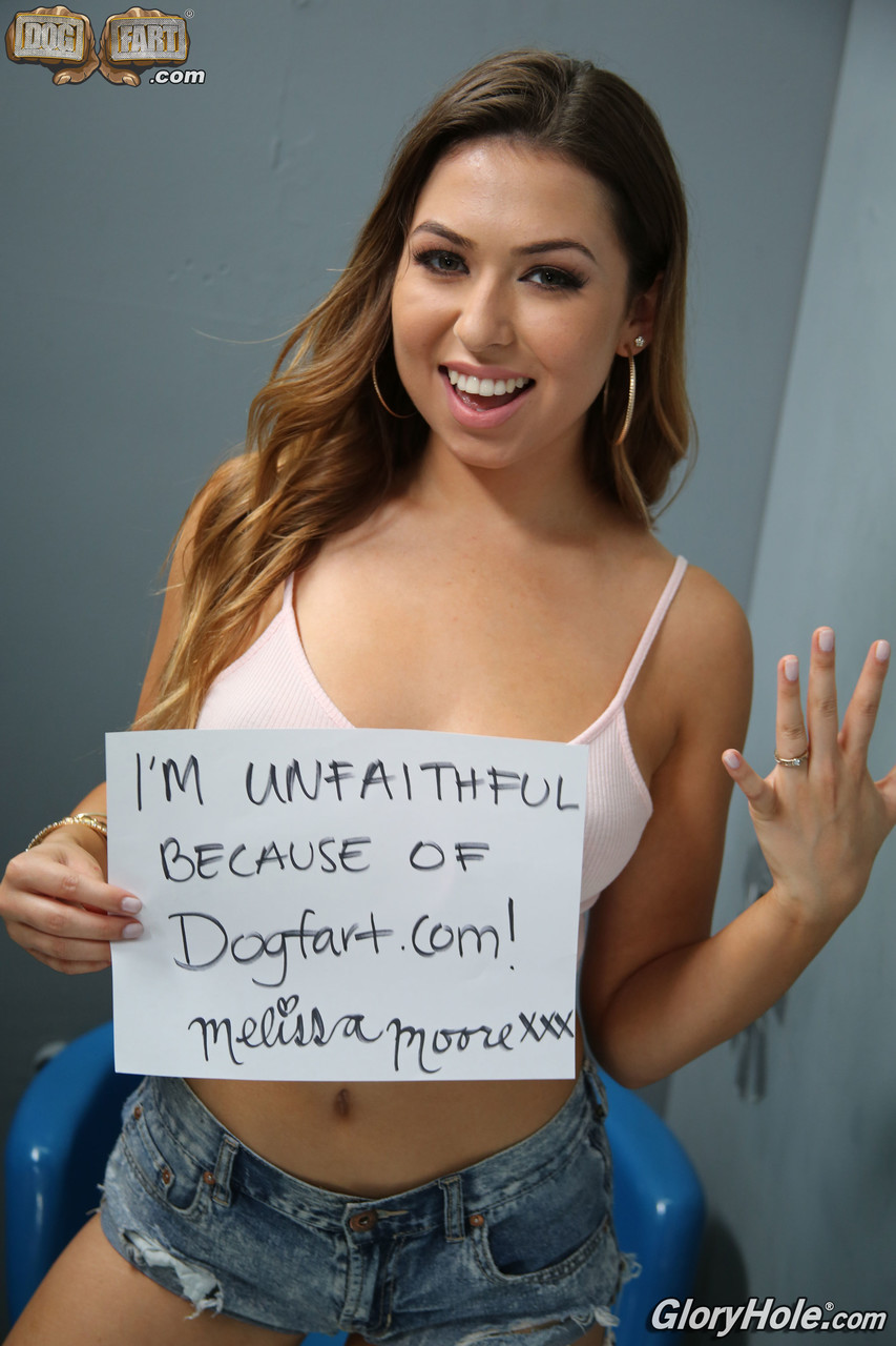 Naughty Teen Melissa Moore With Hot Ass Gets Blacked Through Gloryhole