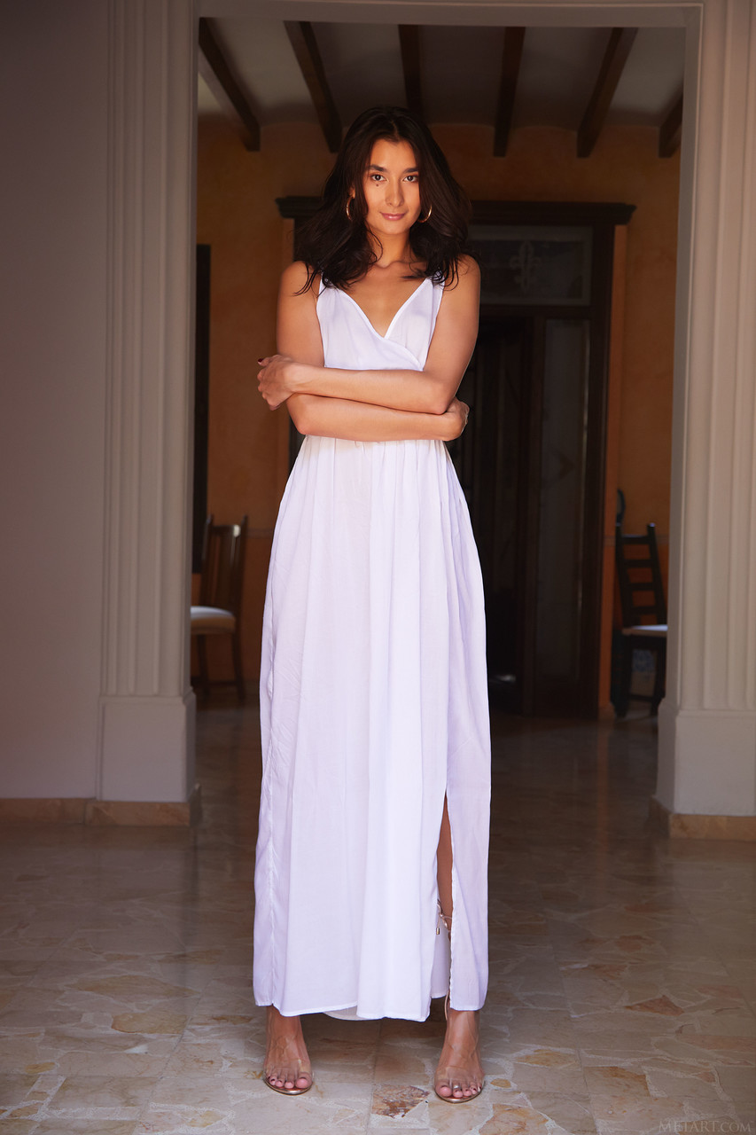 Beautiful Petite Babe Bambi Joli Shows Tiny Tits & Trimmed Pussy