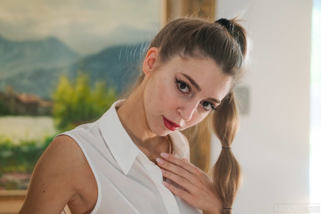 Beautiful Teen Mary Popiense Shows Off Hot Ass In Crotchless Hosiery