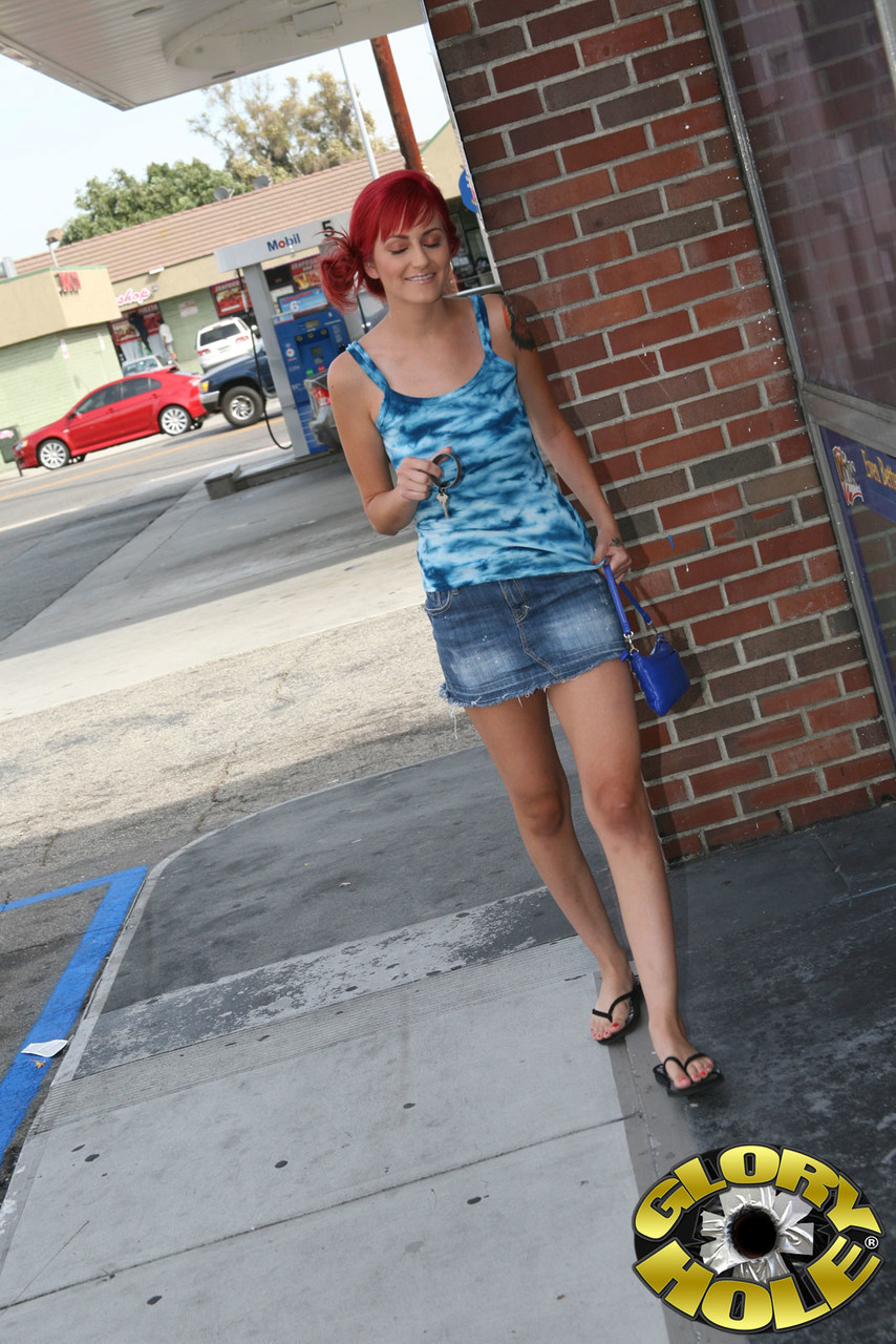 Redhead Phoenix Askani Gets Anal Gloryhole In Public Bathroom