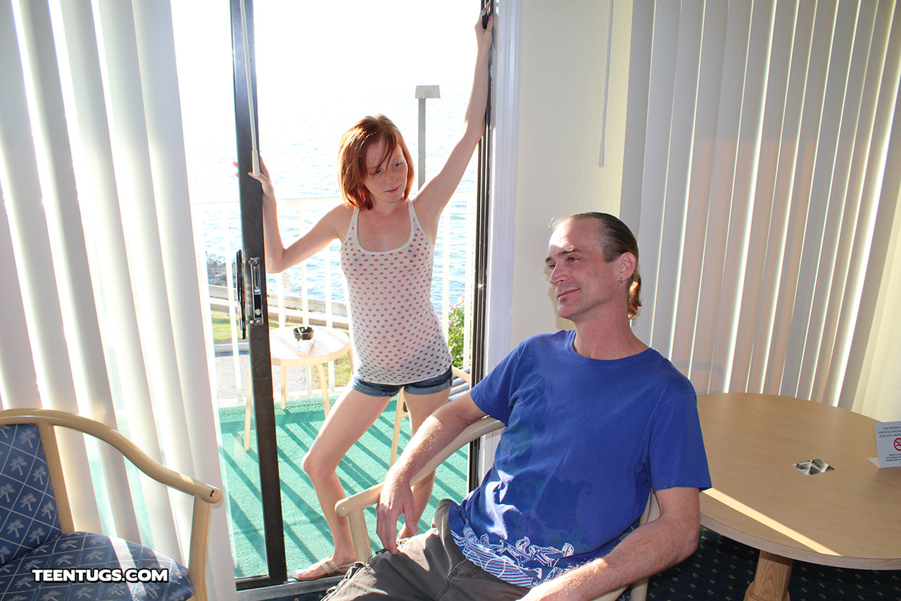 Tiny Teen Alyssa Hart Gives Old Man Explosive Handjob