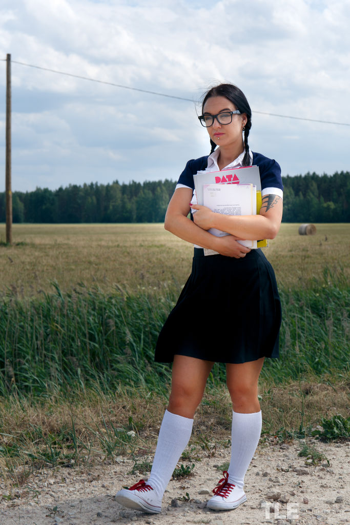 Schoolgirl Lola Ash Upskirt Panties Off Before Masturbating In Building