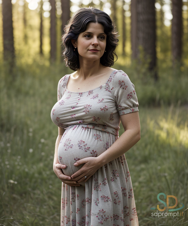 एआई गर्भवती लड़की सिस्सी प्रकृति में नग्न होकर और पोज देती है