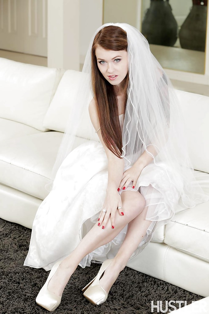 Just Married Pornstar Misha Cross Spreads Legs For Shaved Pussy Fingering