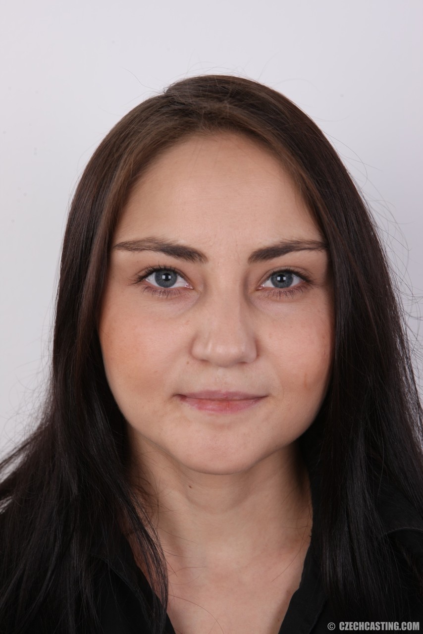 Slim Brunette Strips To Show Tan Lined Body