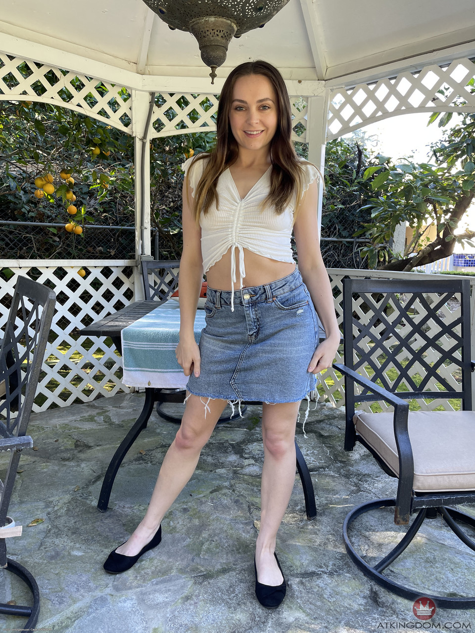 Horny Amateur Teen Aften Opal Flaunts Big Ass And Tasty Holes Outdoors