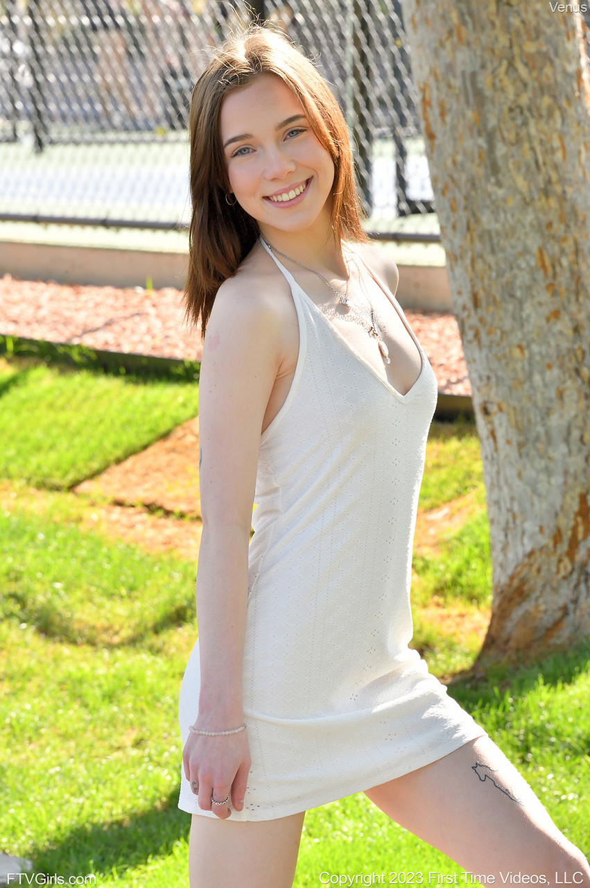 Cute Girl Venus Flashes In Public Before Standing Naked In Front Of Mirror